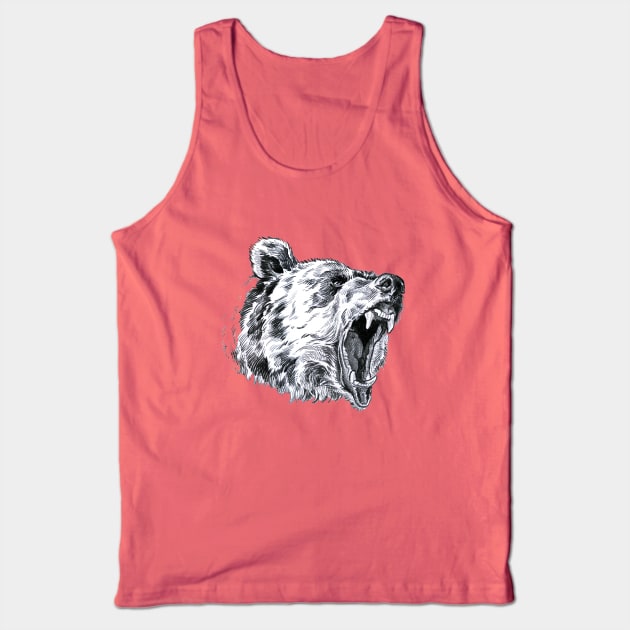 Roaring bear head Tank Top by SakalDesign